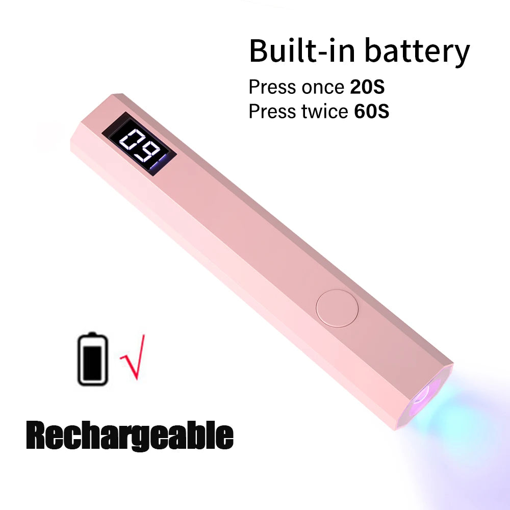 Lampe UV LED Portable pour Ongles en Gel | Rechargeable | Support de Bureau | Nail Art