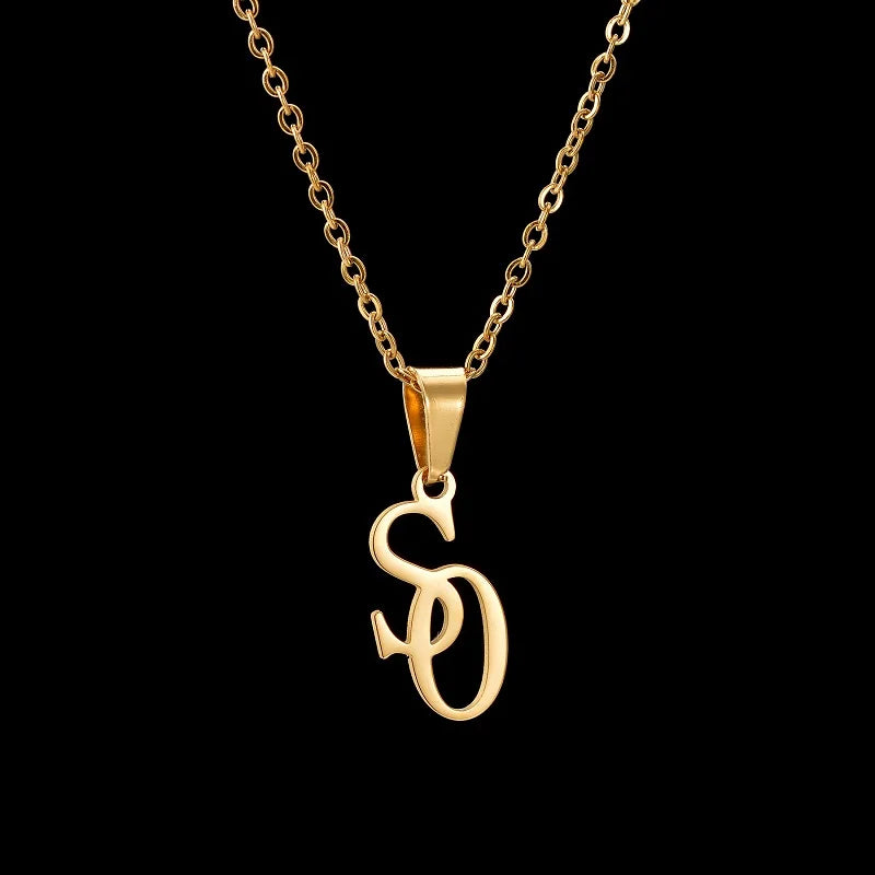 Collier Prénom Personnalisé 365 | Lettre Initiale Acier Inoxydable | Pendentif Charme | Cadeau Bijou Femme