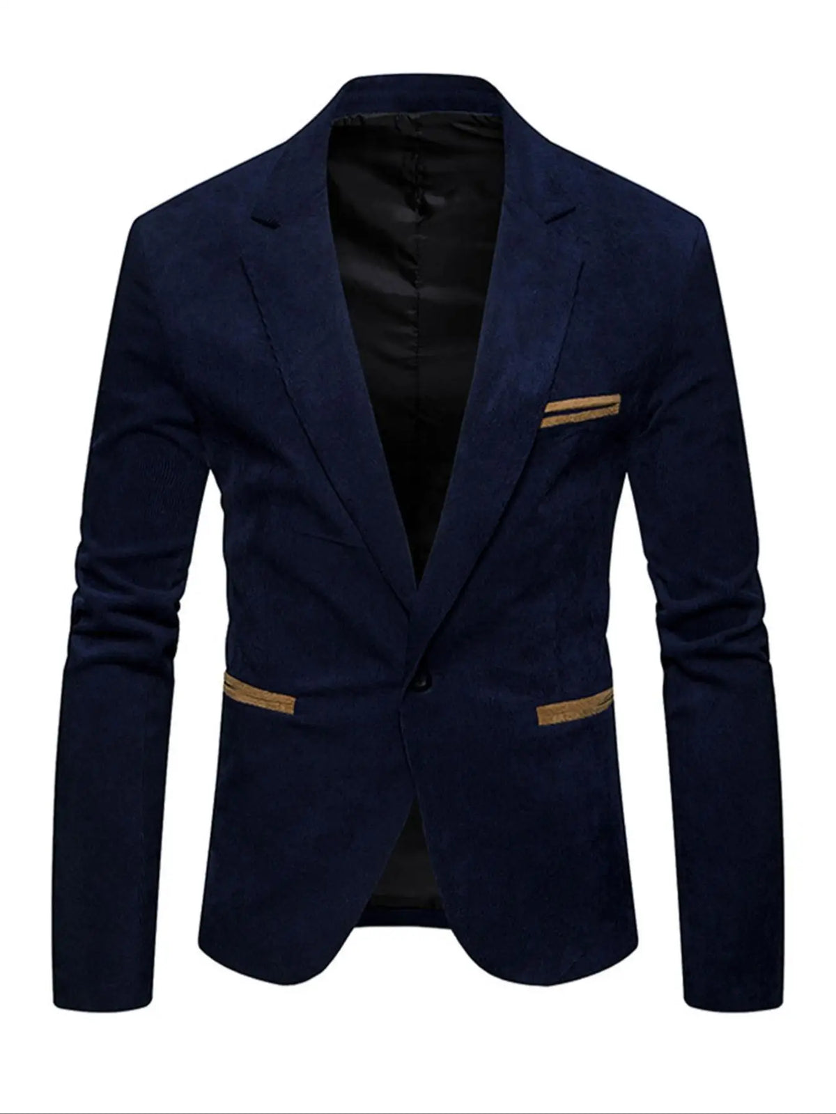 Men's Corduroy Blazer Jacket Medium Thick Business Suit Spring & Fall Season Fitted Design Woven Fabric Style