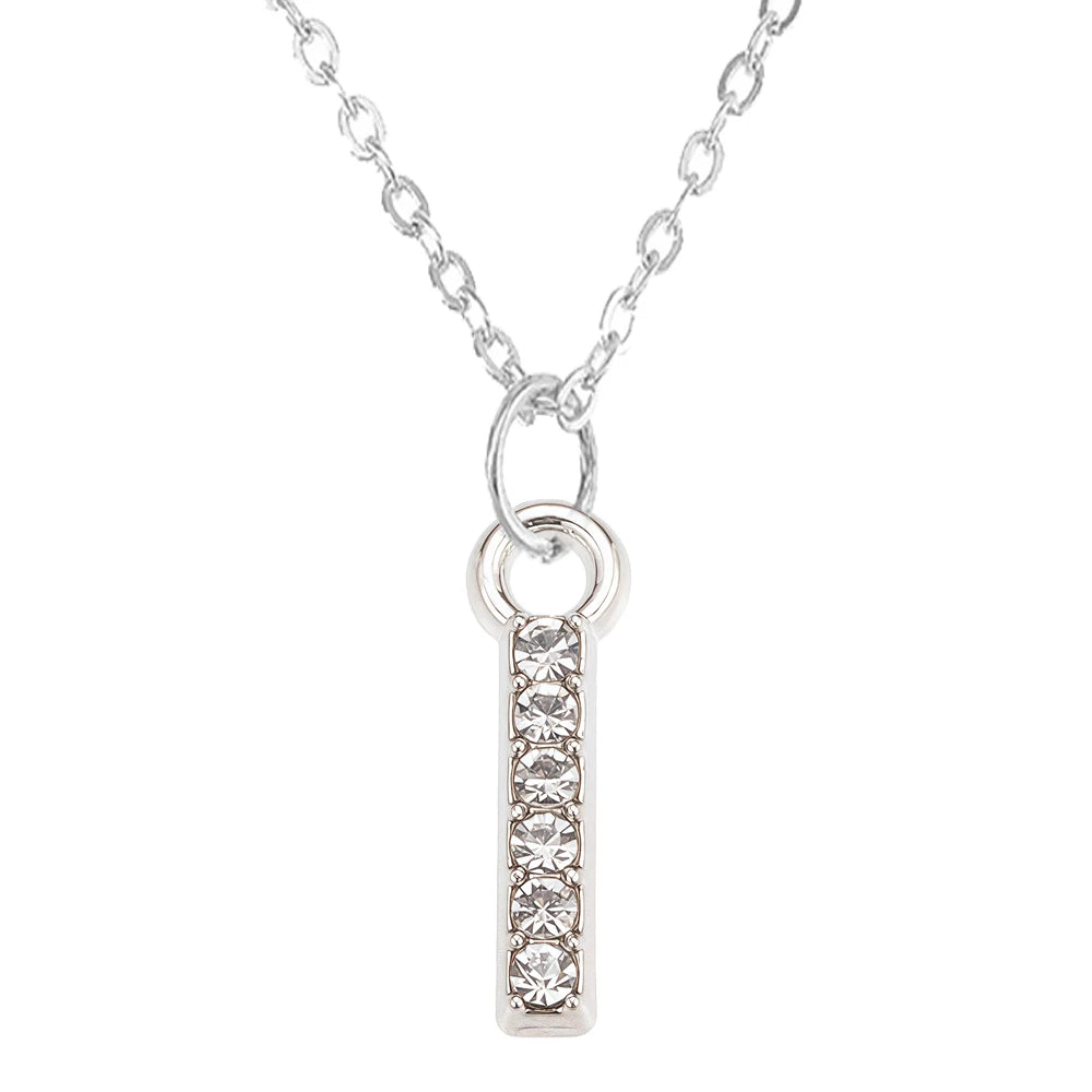 Collier Pendentif Lettre Brillant A-Z | 26 Initiales | Chaîne Clavicule | Bijou Saint-Valentin & Cadeau