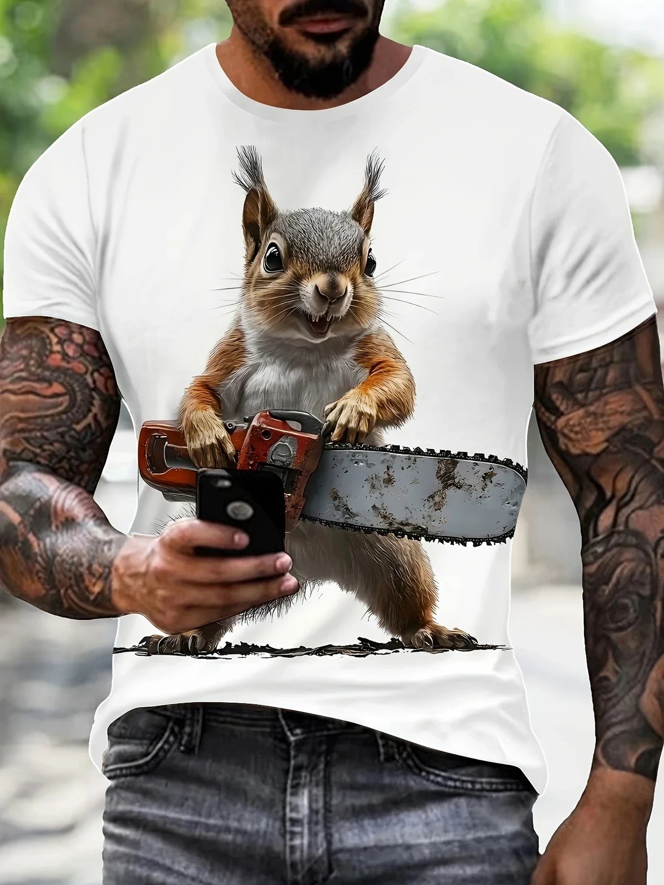 Cute T-shirts For Men And Women Funny Pet T-shirts Men's Squirrel 3D Print Men's Clothing Animal Pattern Cute Pattern Tops