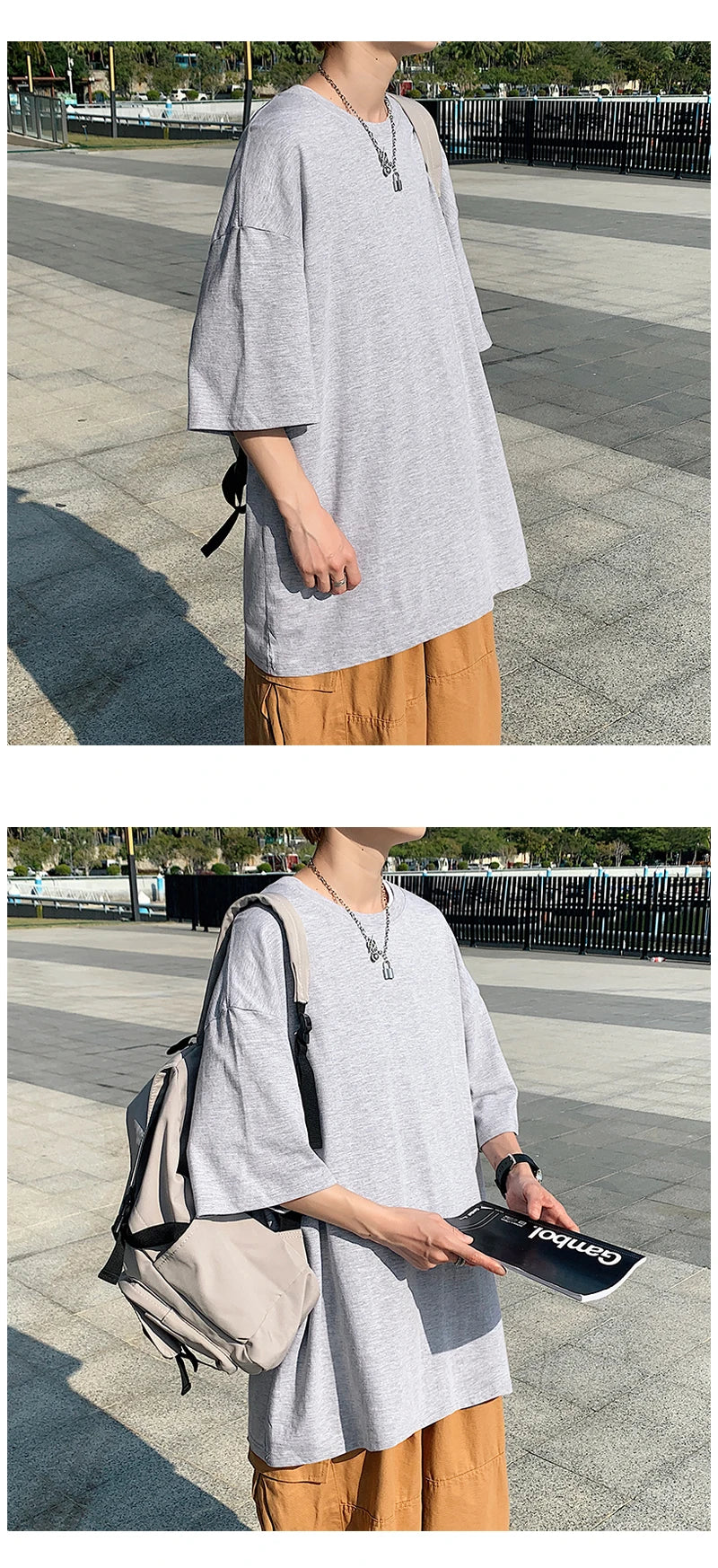 T-shirt ample uni en coton pour homme | Manches courtes | S à 5XL