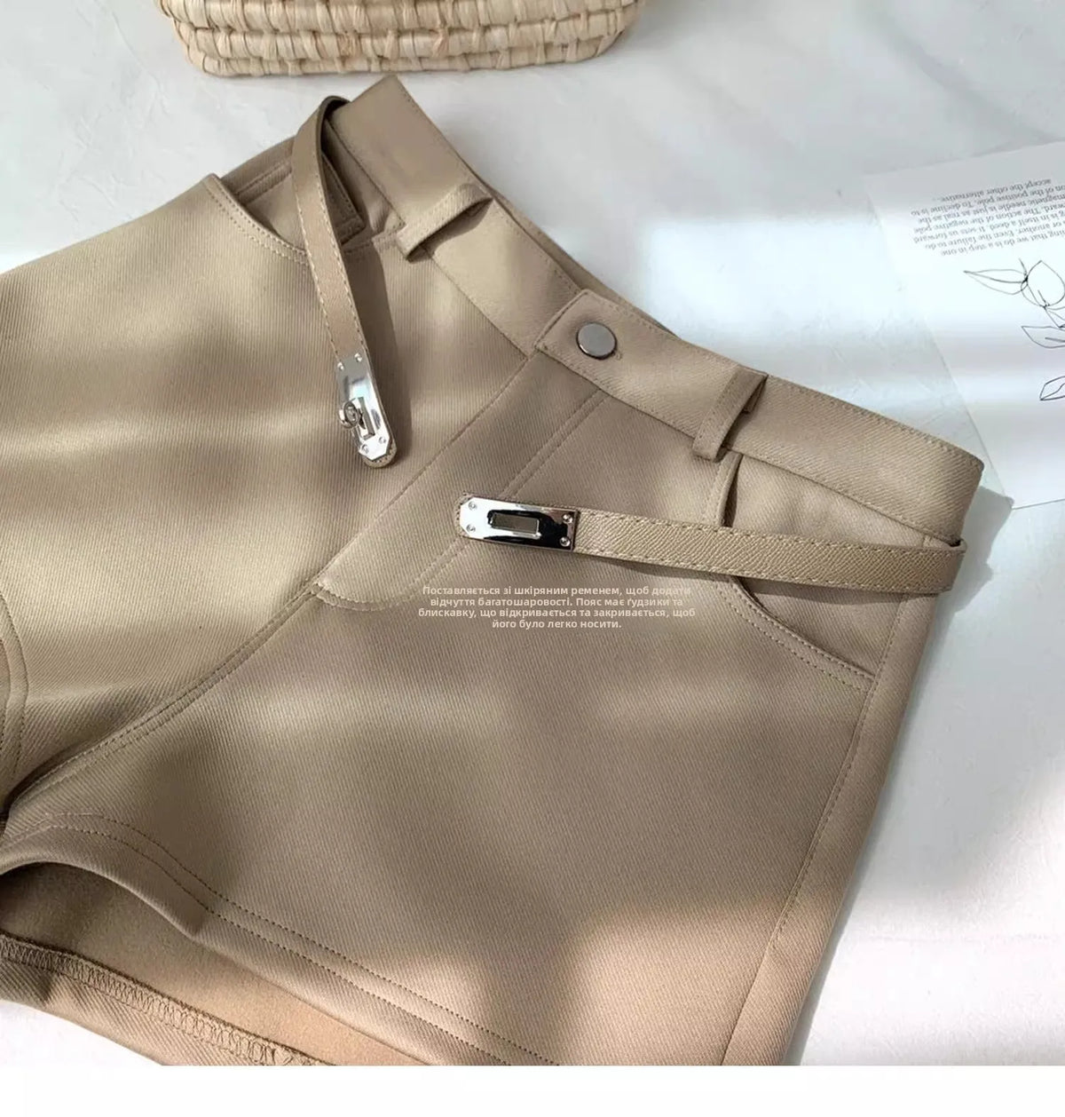High Waist A-Line Wide Leg Pants Women's Casual Shorts Spring 2025 Korean Style Retro Elegant Outerwear Hot Pants
