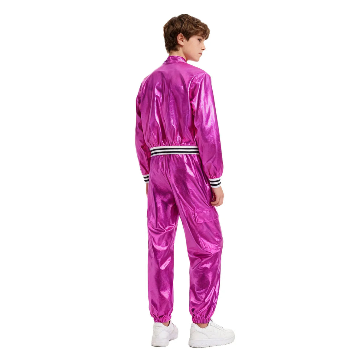 Ensemble Danse Fille Hip Hop | Veste Bomber Métallique & Pantalon | Costume Scène Carnaval Jazz