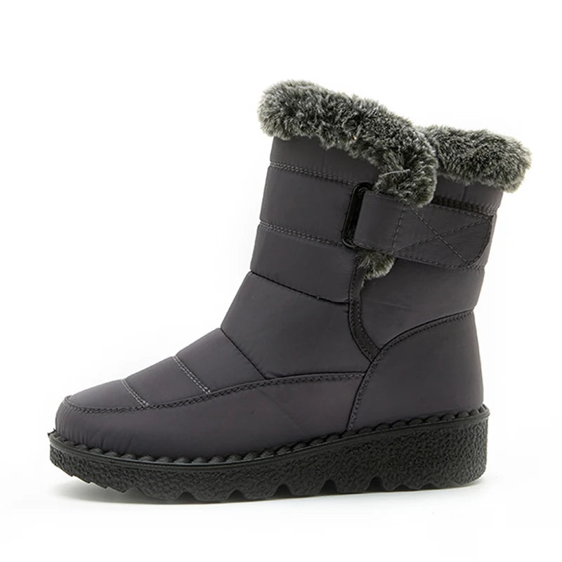 Bottes de Neige Femme 2026 | Fausse Fourrure Peluche | Cheville | Antidérapantes | Grande Taille