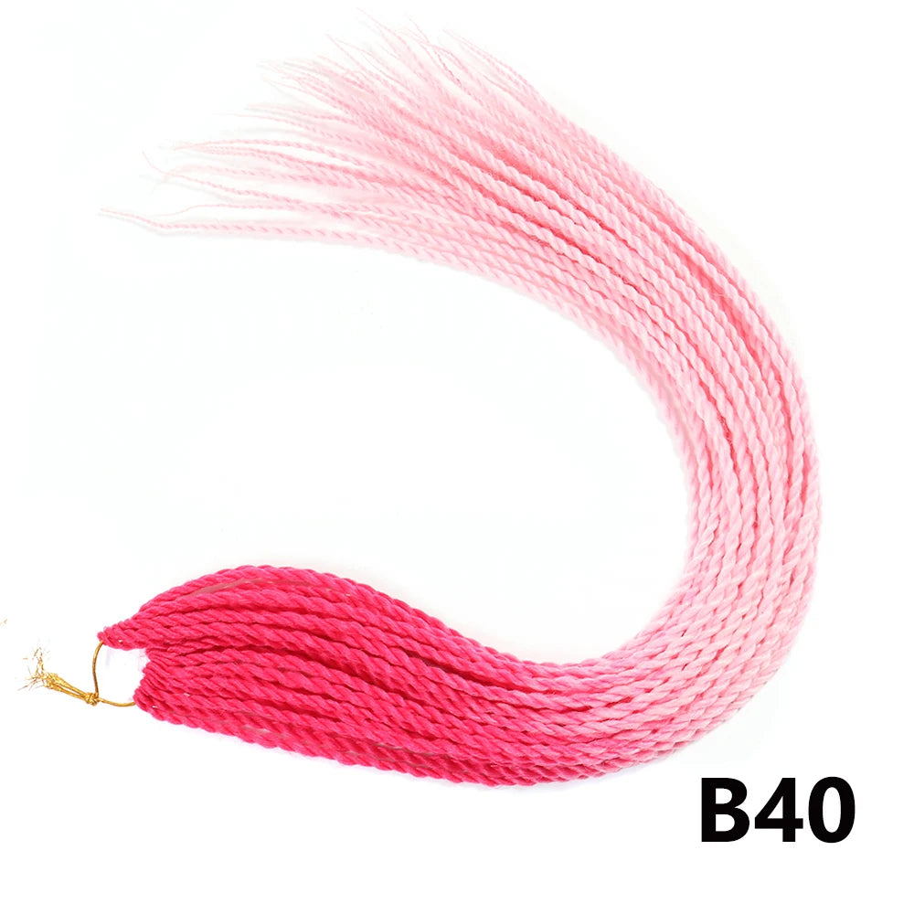 Tresses Senegalese Twist Crochet Synthétiques 24 Pouces | Brun | 30 Racines | Extensions Femme