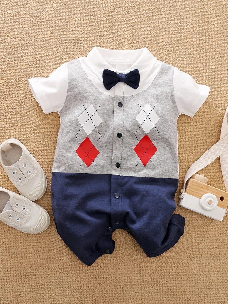 Body Bébé Style Gentleman | Coton Doux Confortable | Manches Courtes | Fille & Garçon | 0-18 Mois (v2)