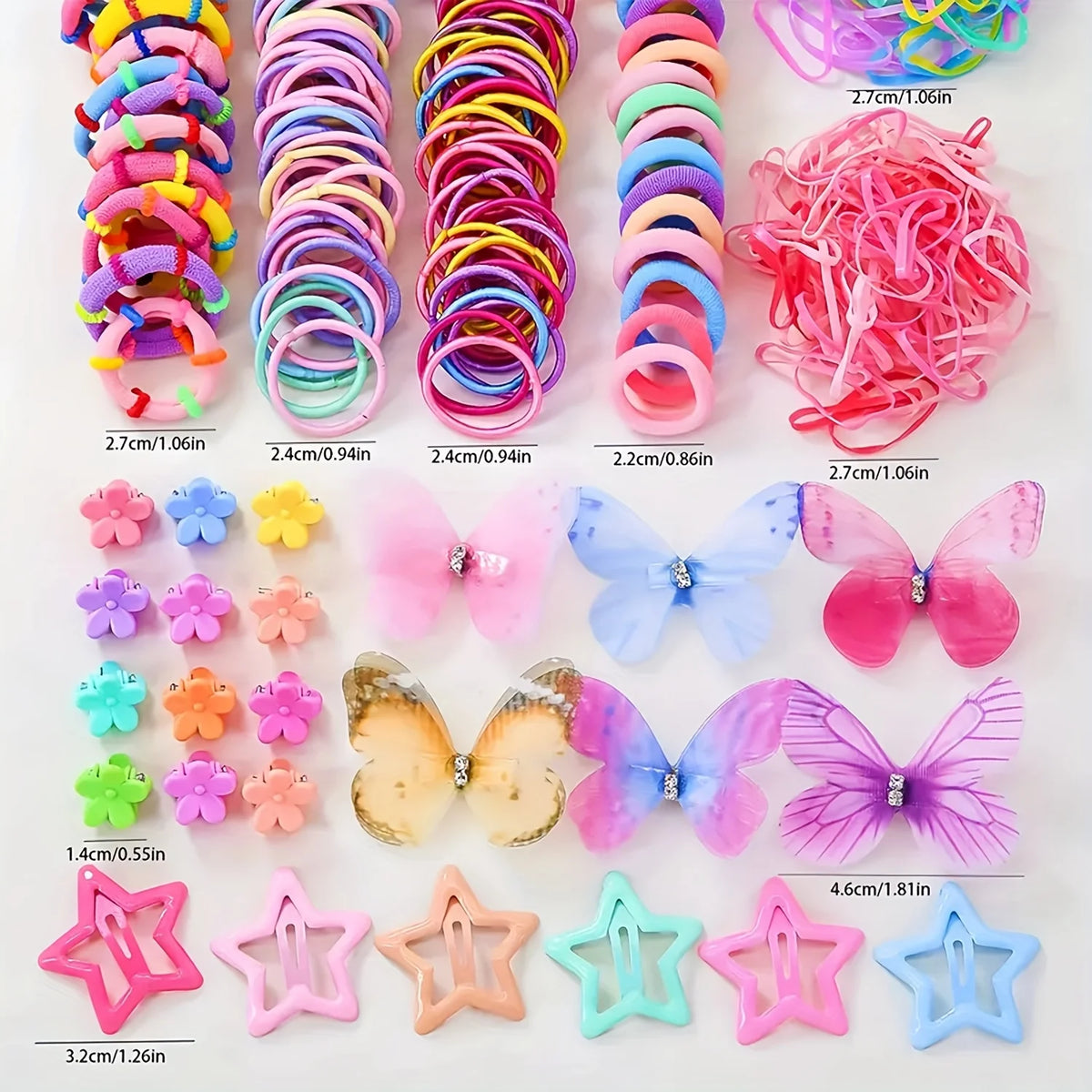 Set Accessoires Cheveux Fille | Pinces, Élastiques, Fleurs & Barrettes Nœud Double | 941 Pièces