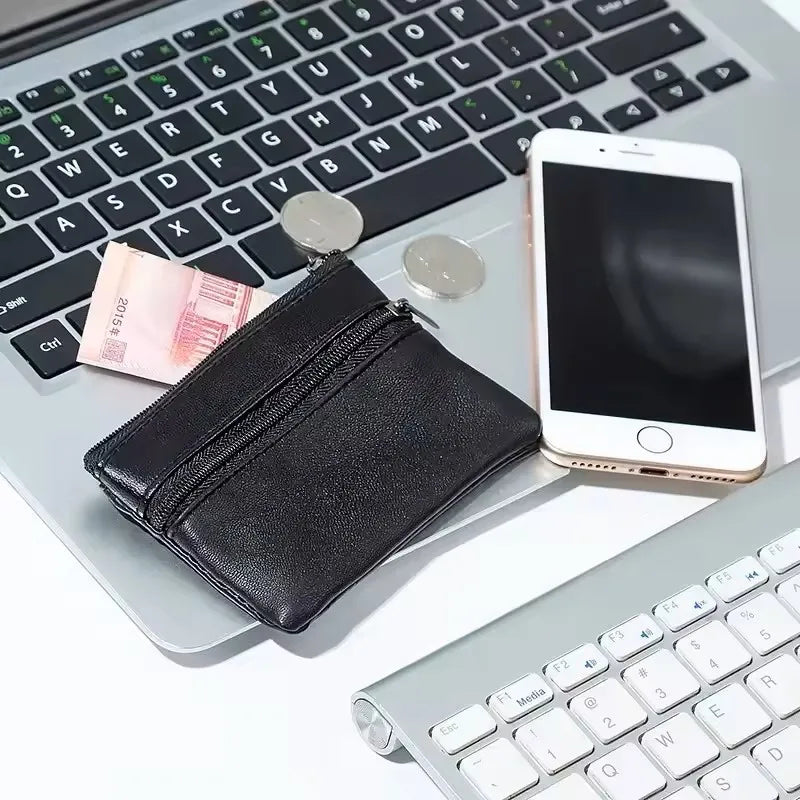 Porte-Monnaie Mini Femme & Homme | Fermeture Éclair | Cuir | Porte-Clés & Petite Monnaie (v2)
