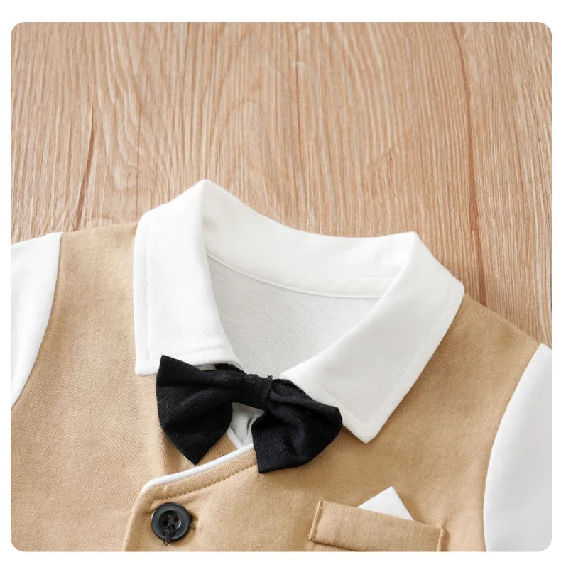 Body Bébé Style Gentleman | Coton Doux Confortable | Manches Courtes | Fille & Garçon | 0-18 Mois (v2)