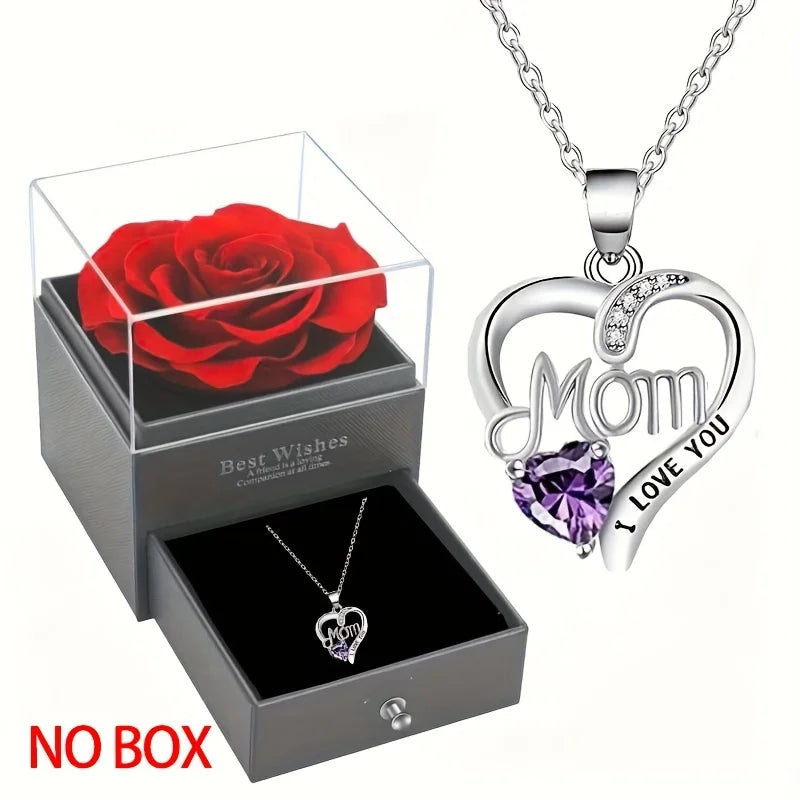 Elegant Style Heart-Shaped Pendant Necklace Hollow Design Mother's Day Gift Party Suitable for Best Friends Without Box