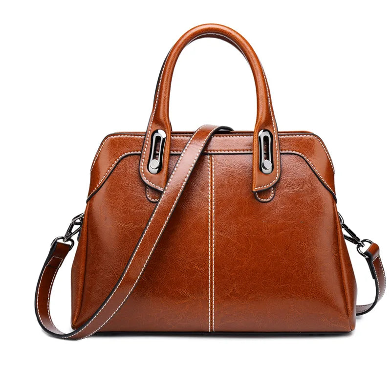 Sac à Main Cuir Véritable Vache Femme | Top Handle | Bandoulière & Messenger | Tote Cire Huile