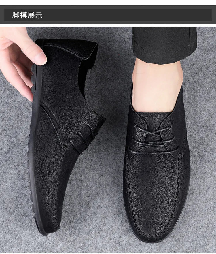 Mocassins Homme Mariage | Cuir Fendu Blanc | Chaussures Conduite Légères | Slip-On Casual Élégant 2026