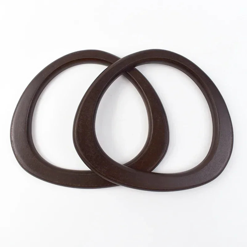 2/4Pcs Deepeel 14.5*12.5cm D Shape Women's Handbag Wooden Handle Handcrafted Woven-Bag Purse Wrist Handles DIY Bags Accessories
