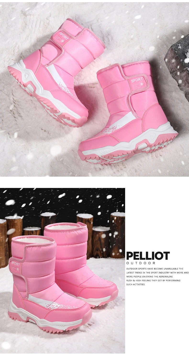 Bottes de Neige Enfants Princesse Élégantes | Imperméables Peluche | Garçons & Filles | Hiver Outdoor