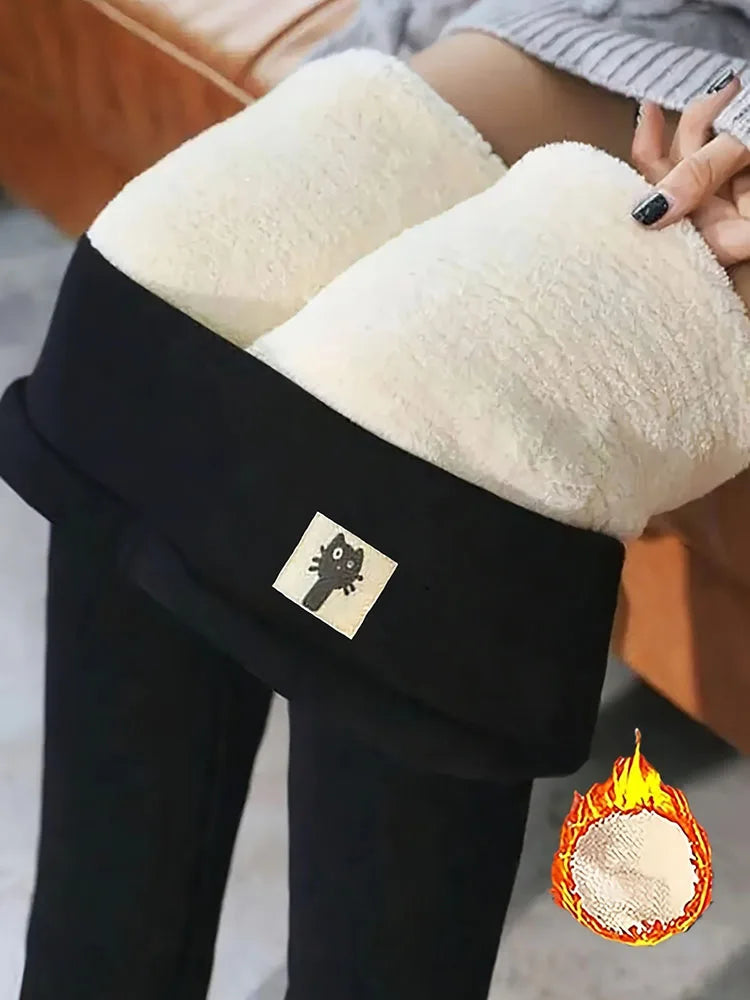 Legging Femme Hiver Épais Chaud | Agneau Cachemire | Taille Haute Polaire | Slim Velours