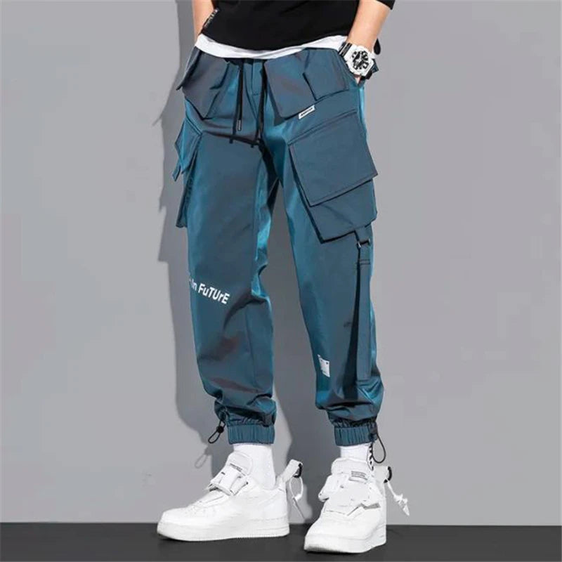 Men's Cargo Pants Fashion Hip Hop Multi-pocket Trousers Trendy Streetwear Solid Sweatpants Casual Trousers for Men