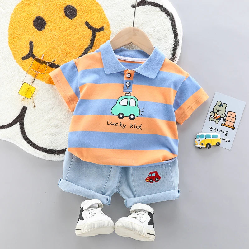 Ensemble Polo & Short Jean Garçon | Haute Qualité | 2 Pièces Été | Mode Enfant & Fille