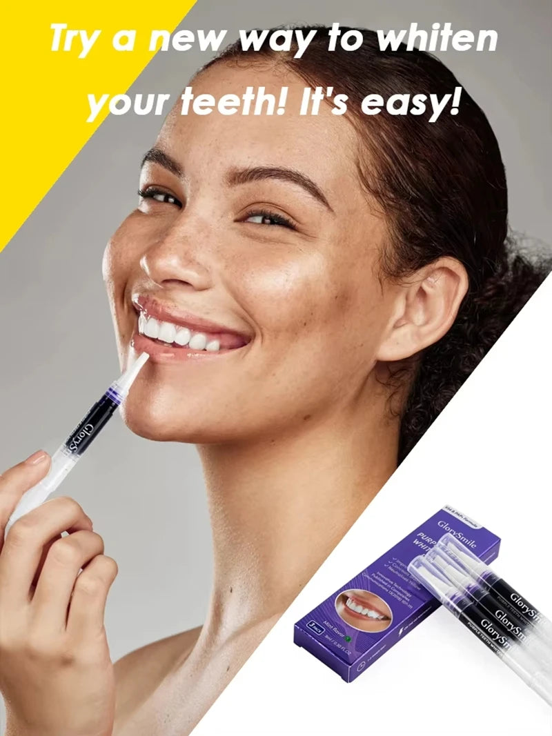 Magical Purple Teeth Whitening Pen, Fresh Breath, Stain Removal, Toothpaste, Oral Deep Cleaning, Teeth Cleaning Essence, Oral Care