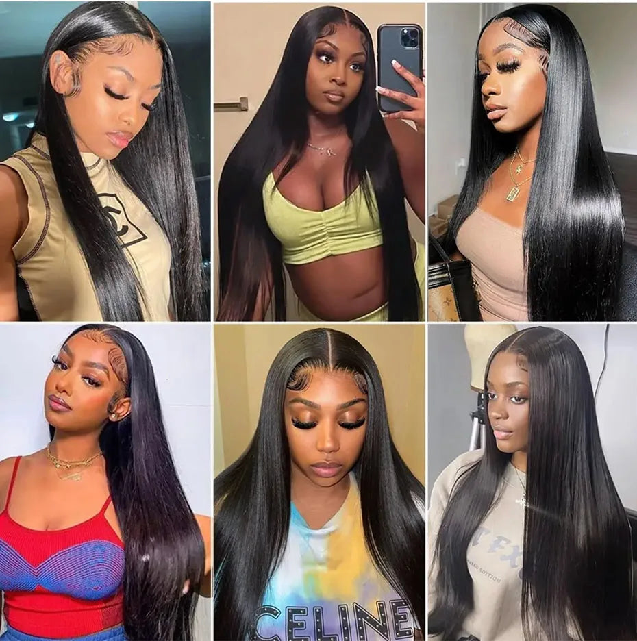Perruque Bob Super Double Drawn | 250-300% Densité | 13x6 & 13x4 & 2x6 & 5x5 Lace | Glueless | Cheveux Humains | Femmes Noires