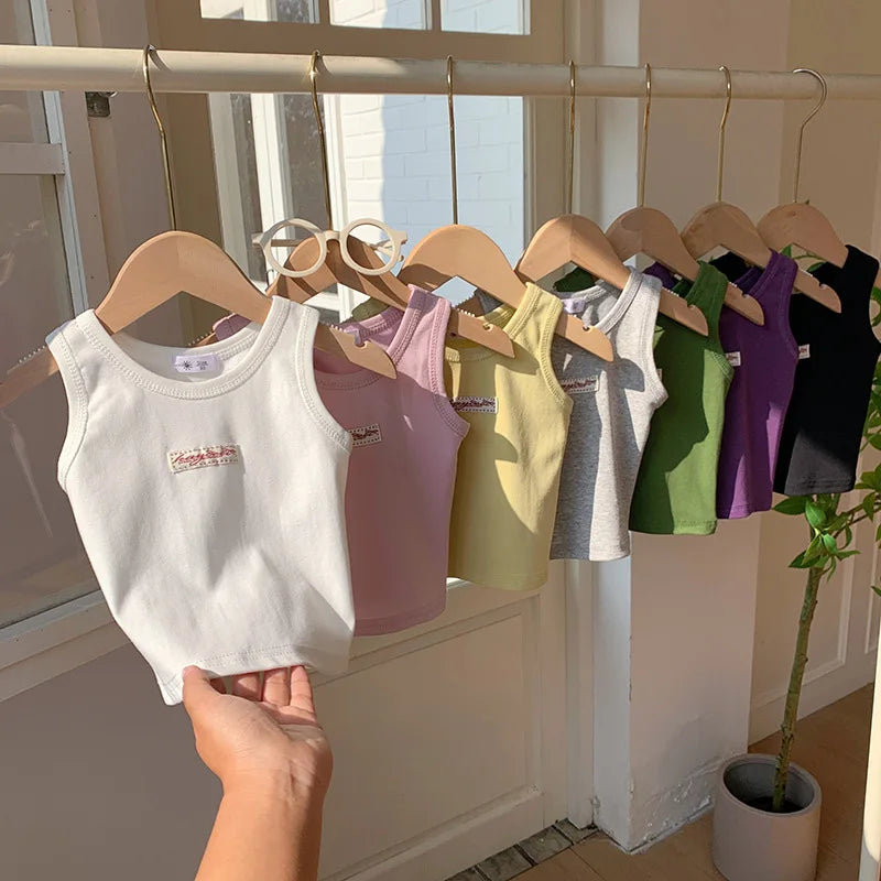 Fashion Children T-shirt For Girls Boys Cotton Vest Tops Kids Summer Clothes Sleeveless T-shirt