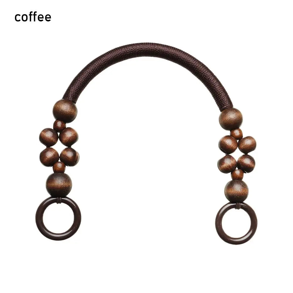 1Pcs Wooden Bead Bag Handle Rope Replacement Handbag Handle Shoulder Belt for Women Handbag DIY Bag Accessories New Fashion