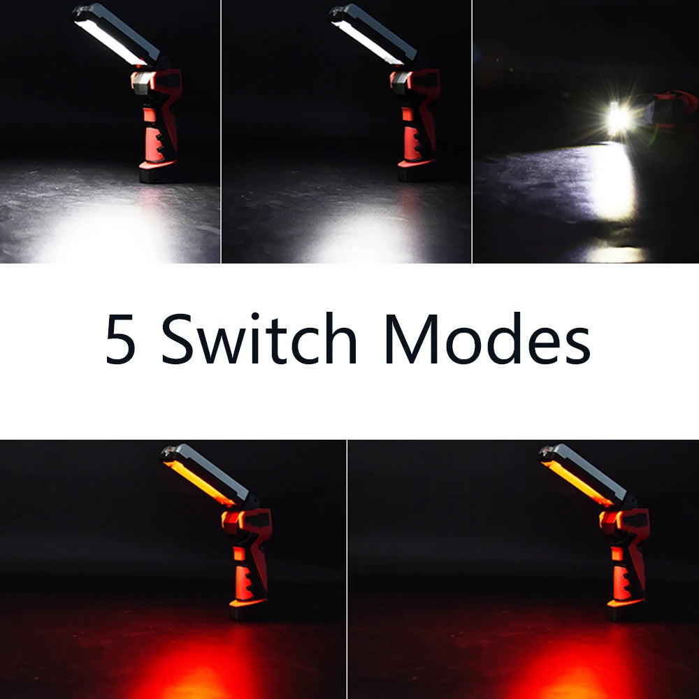Lampe de Travail COB LED Portable | Garage & Mécanique Auto | Rechargeable USB | Inspection & Urgence