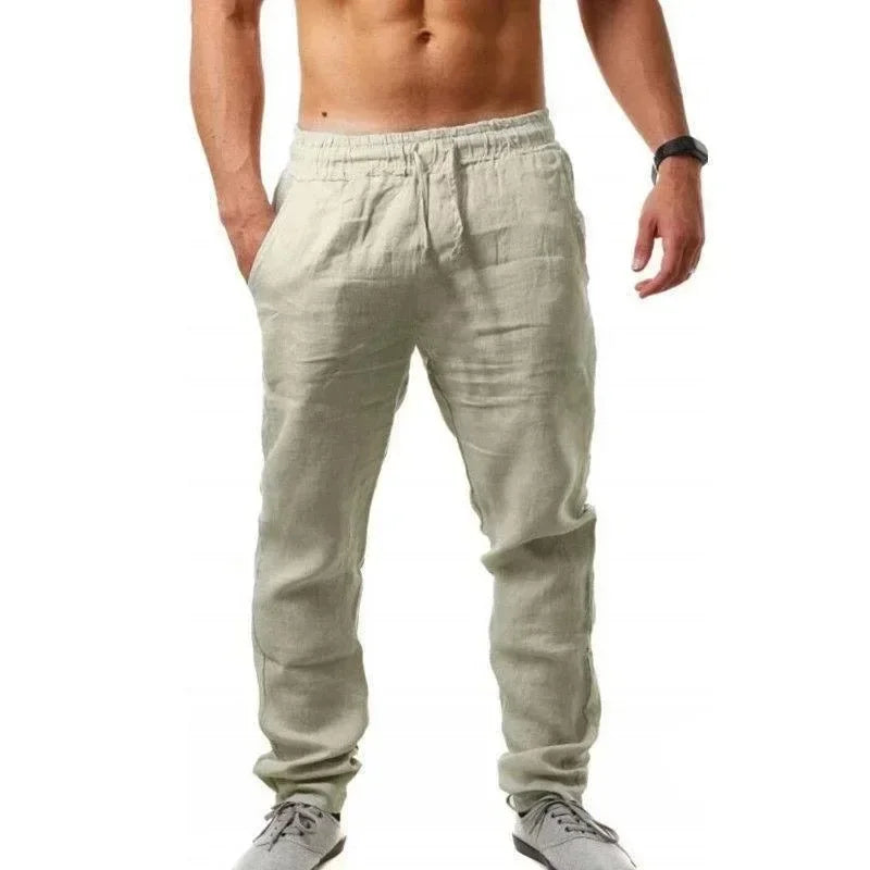 Men's Baggy Pants Men's Cotton Linen Casual Pants Breathable Trousers Fitness Streetwear Clothing Jogging Autumn Summer