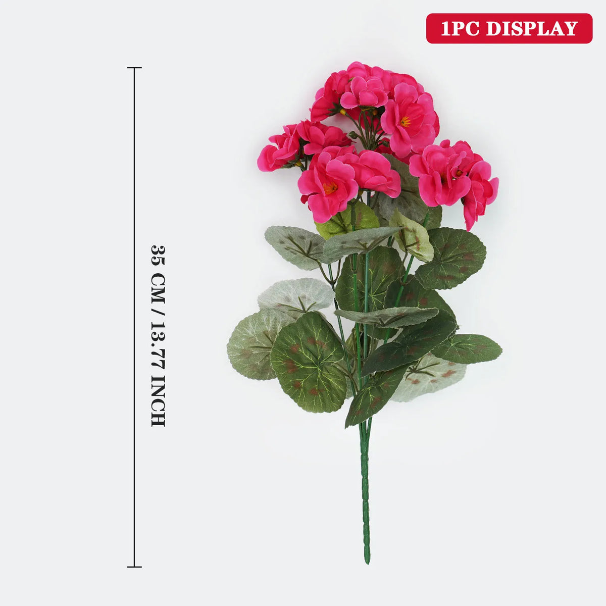Uflower 1Pc Artificial Begonia Flower Plants for Wedding Bouquet Home Garden Bonsai Christmas Wreath Decor