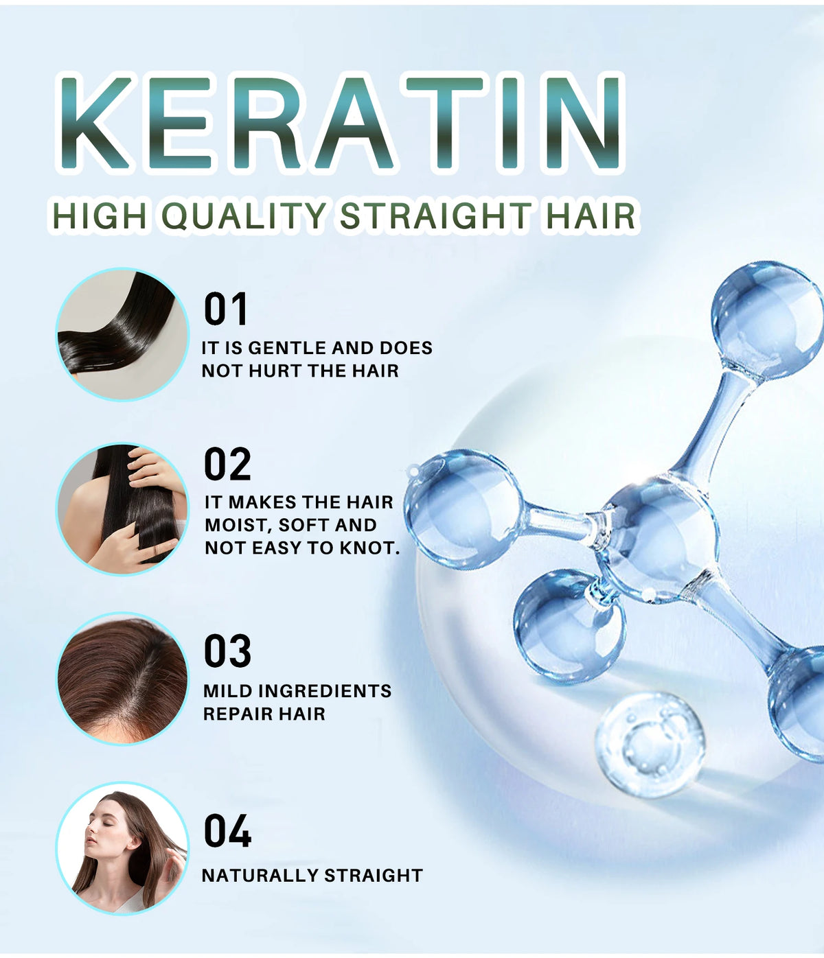 Crème Kératine Lissage Permanent Professionnel | Lissage Définitif | Soin Cheveux Doux