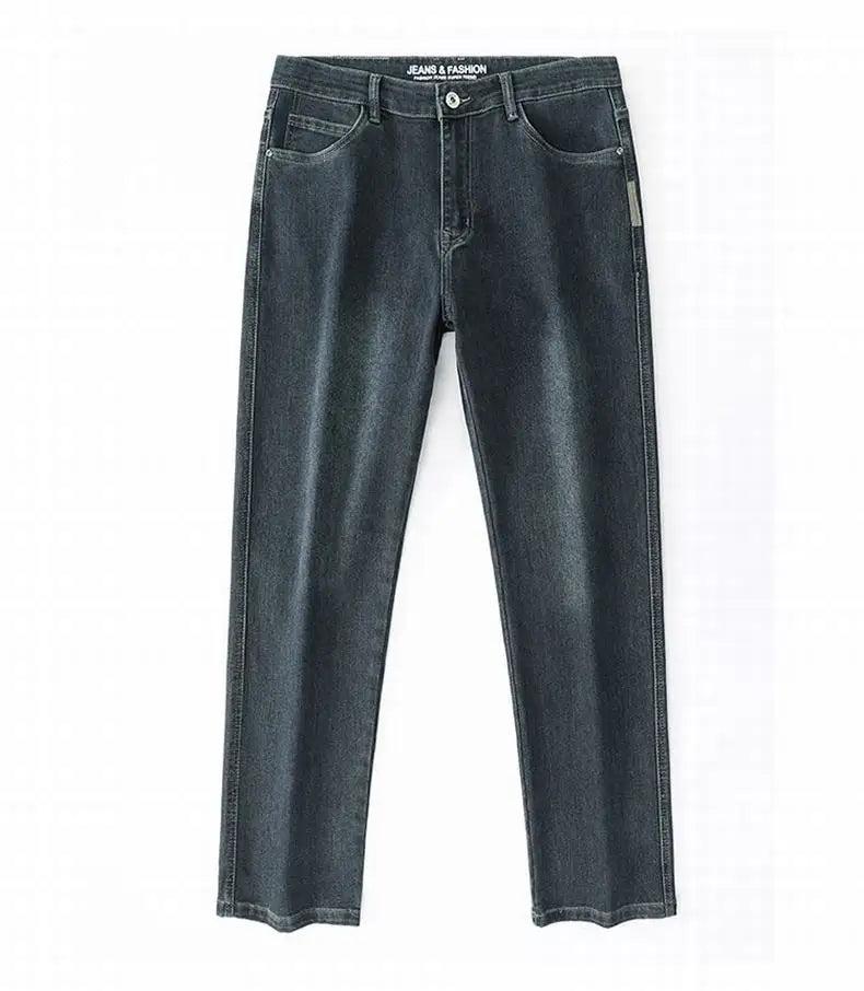 Jean droit ample en denim pour homme | Taille mi-haute