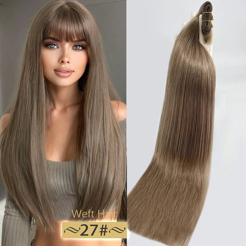 Tissage Weft Remy Européen | Lisse & Bouclable | Blonde Naturelle | 18-30 Pouces | Extensions Salon