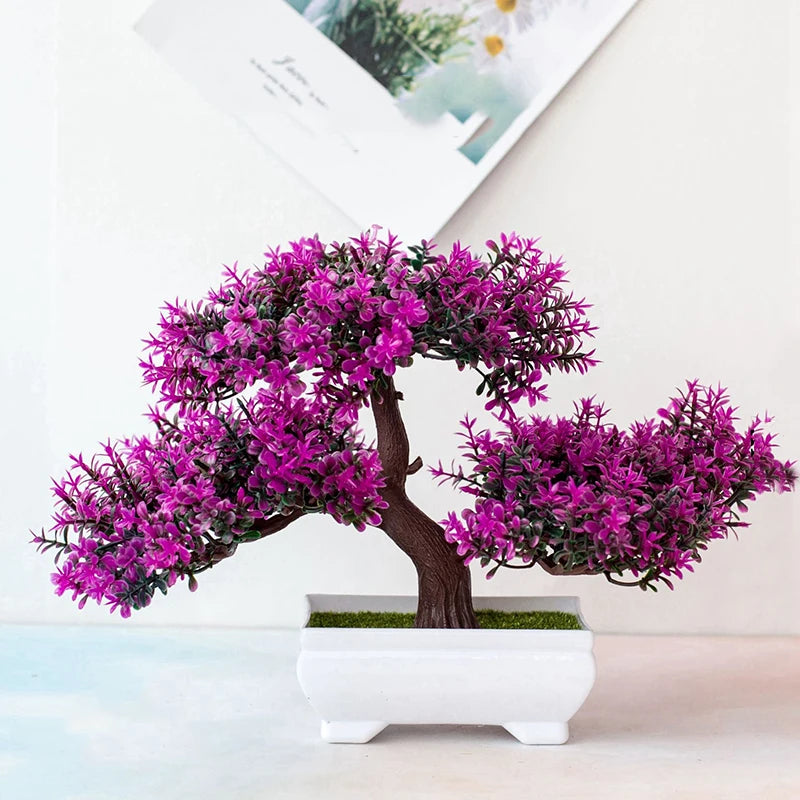 Bonsaï Artificiel Pot | Arbre Faux Fleurs | Décoration Bureau, Salon & Hôtel