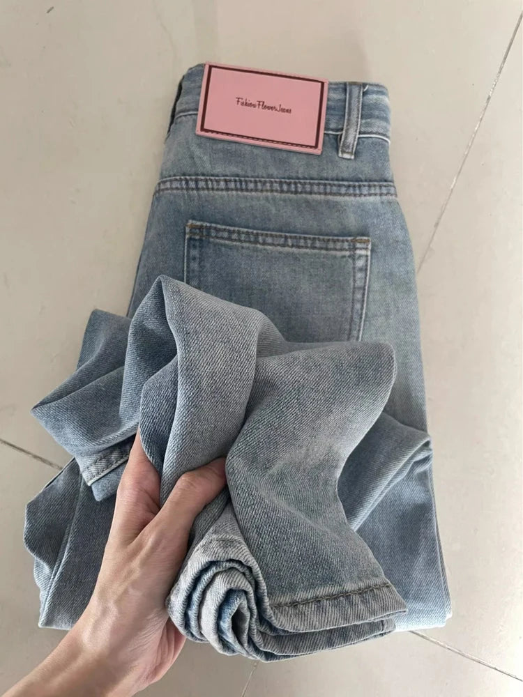 Women's Wide Leg Baggy Jeans Lady Vintage Y2K Punk Low Rise Waist Loose Denim Pants Streetwear Fashion Trashy Long Skater Trousers