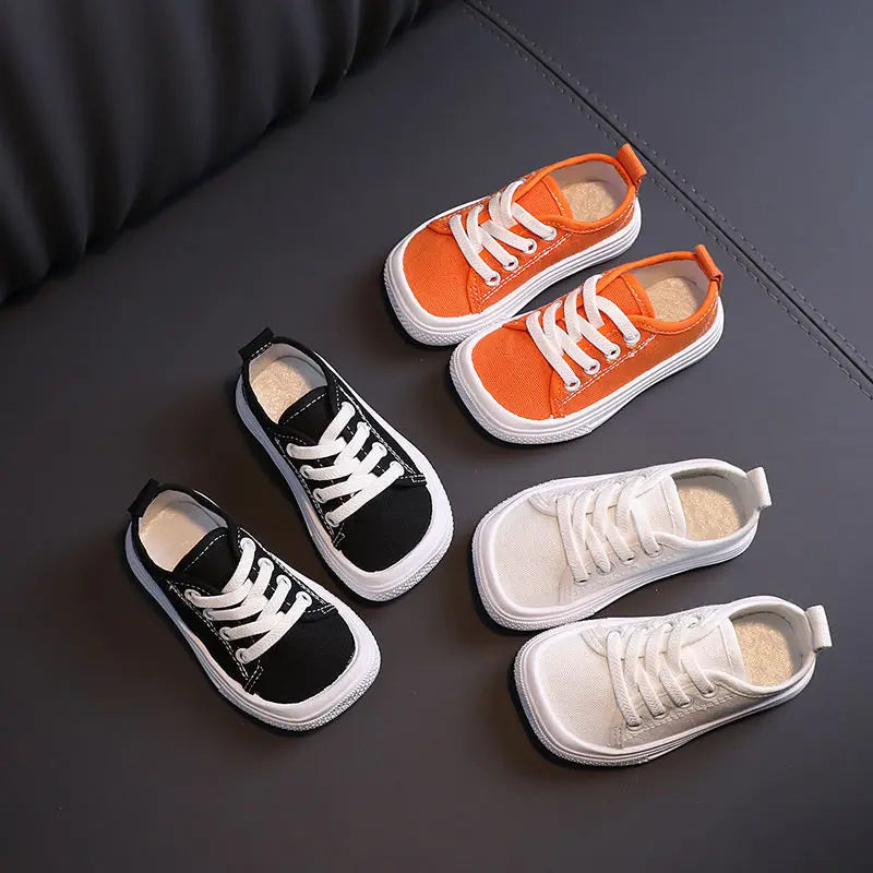 Kids Non-slip Comfort Sneakers, Toddlers Tennis Shoes, Children's Sport Canvas Shoes, Lace-up Girls Flat Boys Casual Shoes
