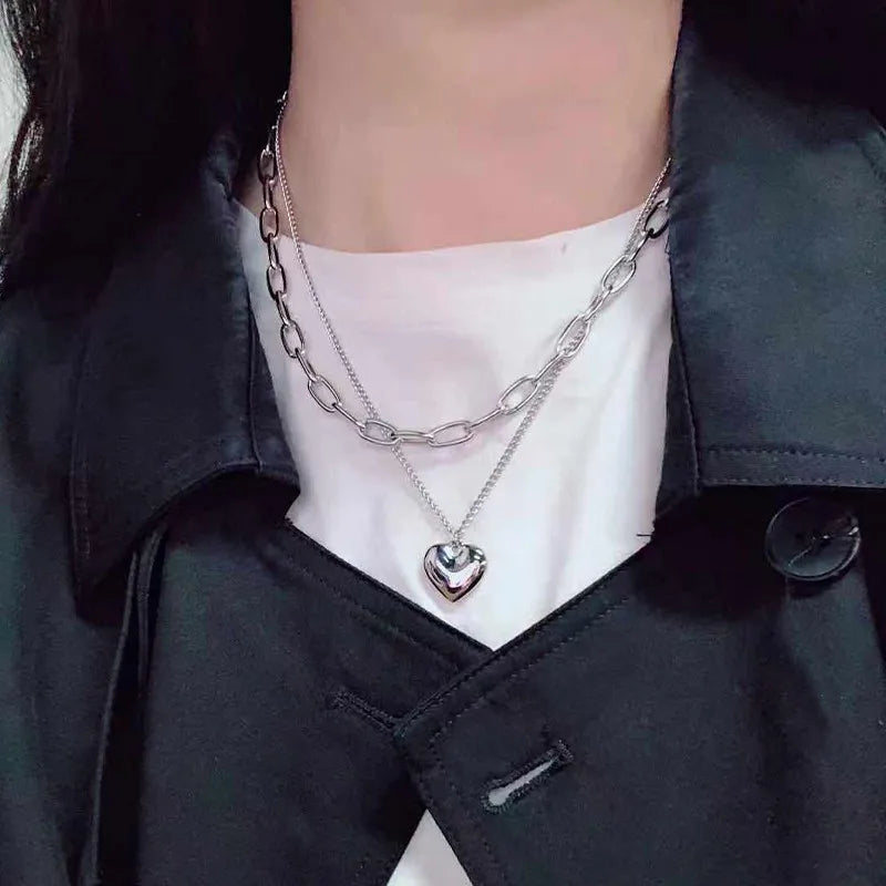 Collier Vintage Multicouche Femme | Chaîne Pendentif | Bijou Esthétique Tendance | Cadeau Mode
