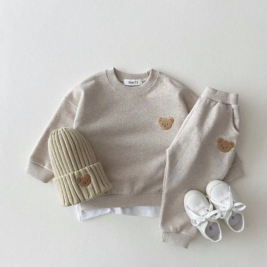 Fashion Toddler Baby Boys Girls Fall Clothes Sets Baby Girl Clothing Set Kids Sports Bear Sweatshirt Pants 2Pcs Suits Outfits