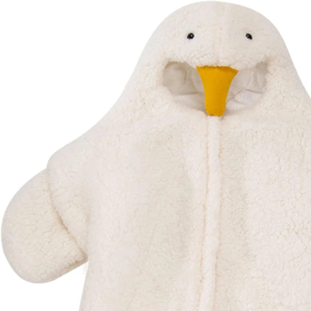Combinaison Bébé | Oie Blanche Mignonne | Automne-Hiver Douce | Bodysuit Confortable | Cadeau Noël Nouveau-Né 0-6 Mois