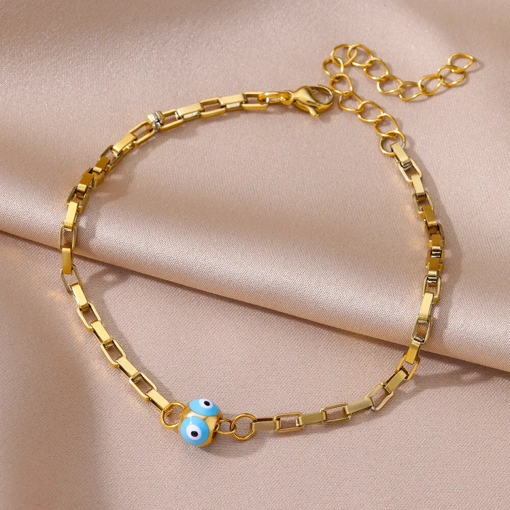 Bracelet de Cheville Femme Été | Chaîne Acier Inoxydable | Accessoires Plage | Bijou Pied Élégant