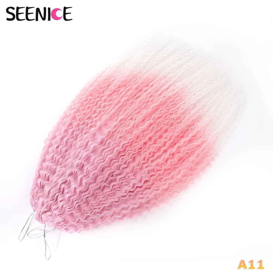Extensions Crochet Kinky Curly Twist | Ombre Blonde | Water Wave | Synthétique | 20 Pouces | Femme
