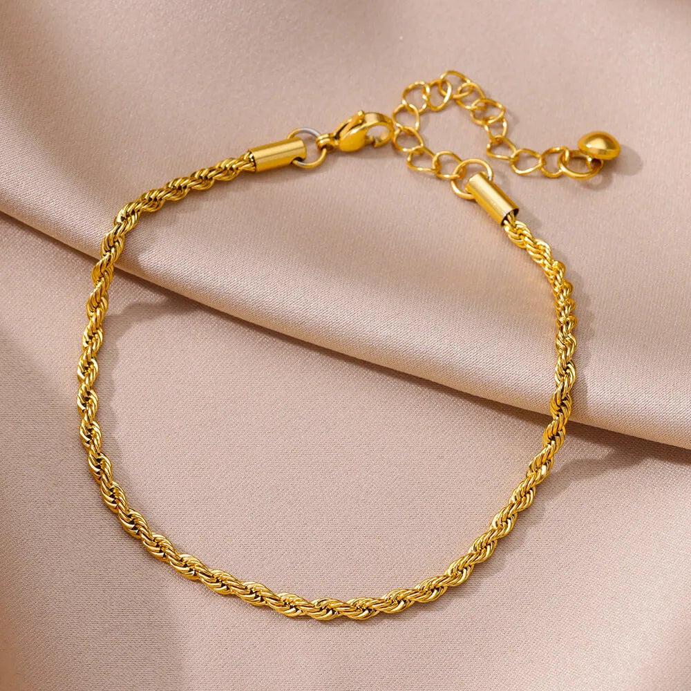 Bracelet de Cheville Femme Été | Chaîne Acier Inoxydable | Accessoires Plage | Bijou Pied Élégant