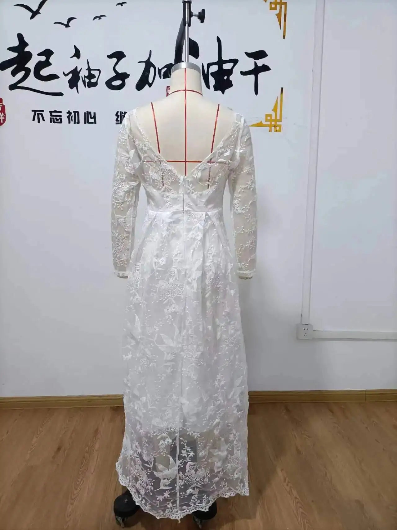 2026 New Women's Dress Lace Deep v Long Sleeve Dress Long Dress Long Dress Gown Vestidos De Festa