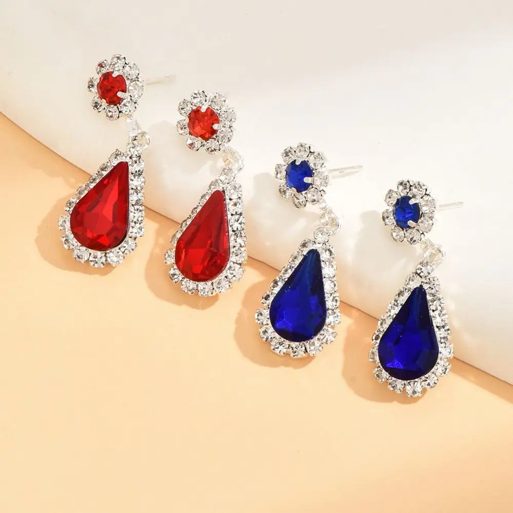Fashionable Crystal Jewelry Necklace Earring Set Premium Luxury Pendant Necklace Original Design Inlaid Zircon Dangle Earrings