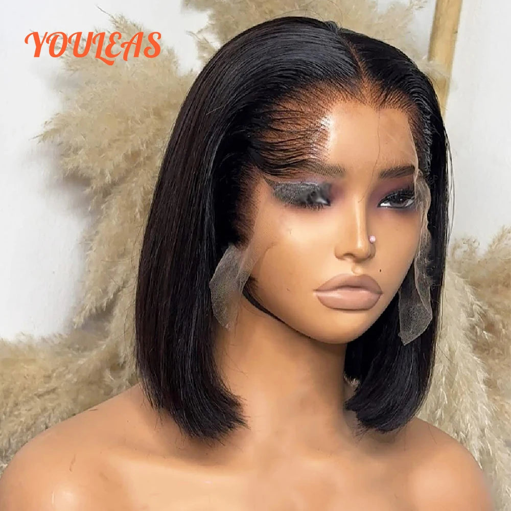 Lagos Hairline Straight Bob Human Hair Wig Short Dark Blonde 13x4 HD Lace Frontal Glueless Wigs Preplucked Ready To Wear