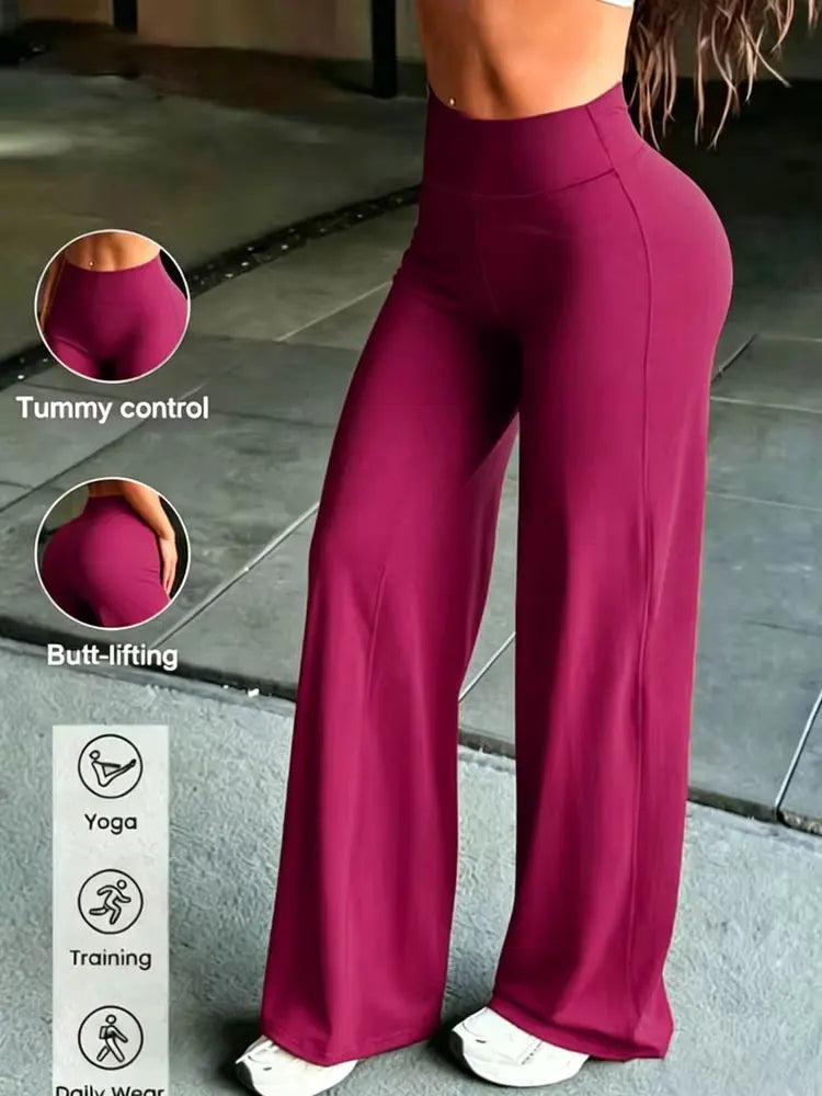 Pantalon Sport Droit Taille Haute | Peau Nue | Lift Fesses | Fitness Casual | Legging Sculptant