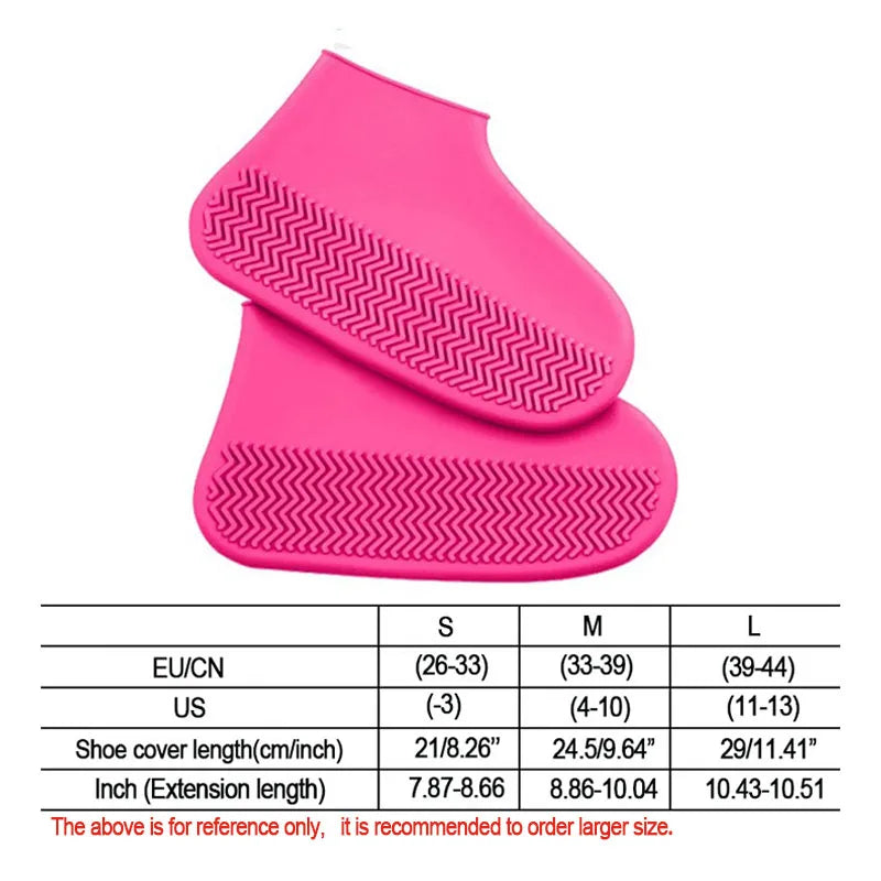 Couvre-Chaussures Pluie Silicone | Imperméable Antidérapant Réutilisable | Adulte & Enfant | Portable