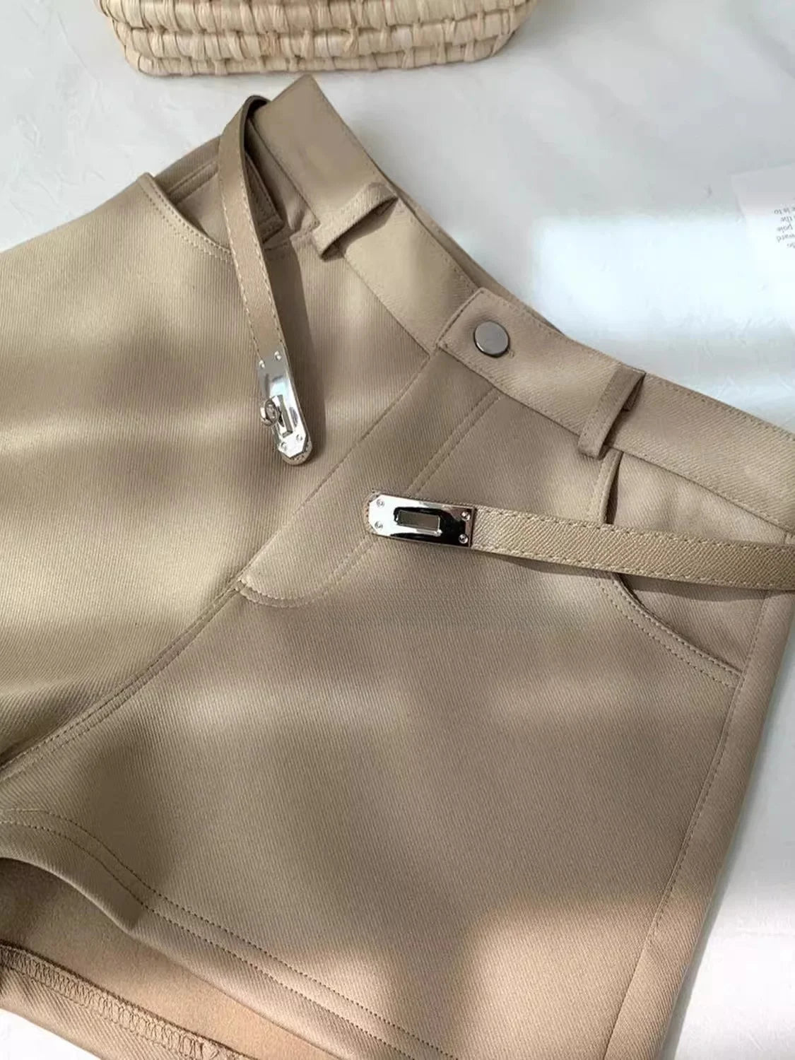 High Waist A-Line Wide Leg Pants Women's Casual Shorts Spring 2025 Korean Style Retro Elegant Outerwear Hot Pants