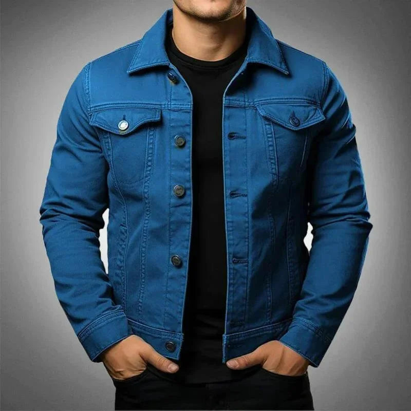 Men's Fashion Casual Washed Denim Jacket Autumn Loose Plus Size Denim Jacket Men's Jacket