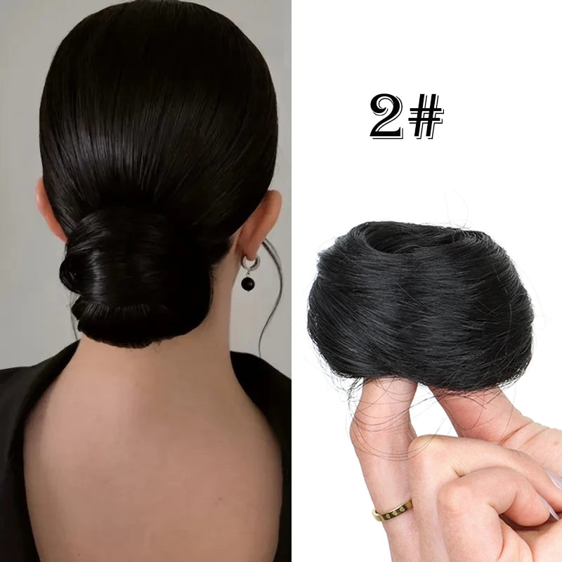 WIGSIN Synthetic Messy Donut Hair Buns Updo Chignon With Elastic Hair Extension for Women Daily Lazy Hair Accessories
