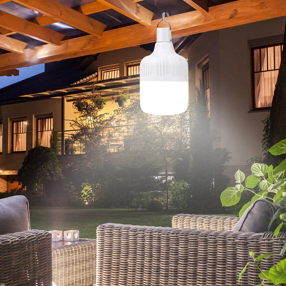 Portable Outdoor BBQ Camping Lights USB Rechargeable Lamp LED Emergency Bulb Hook High Power Tents Lantern Night Lights Bulb